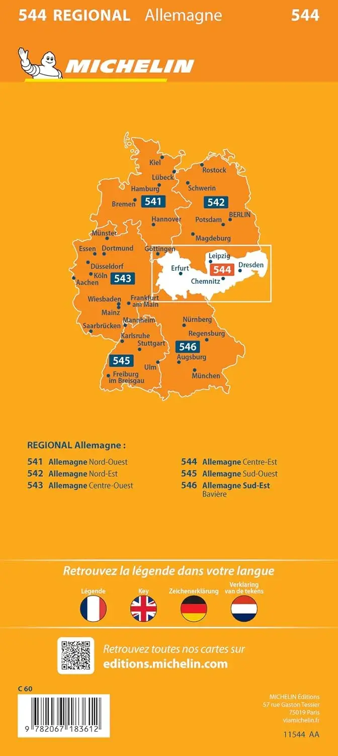 Kaart Regional 544 Duitsland Midden-Oost