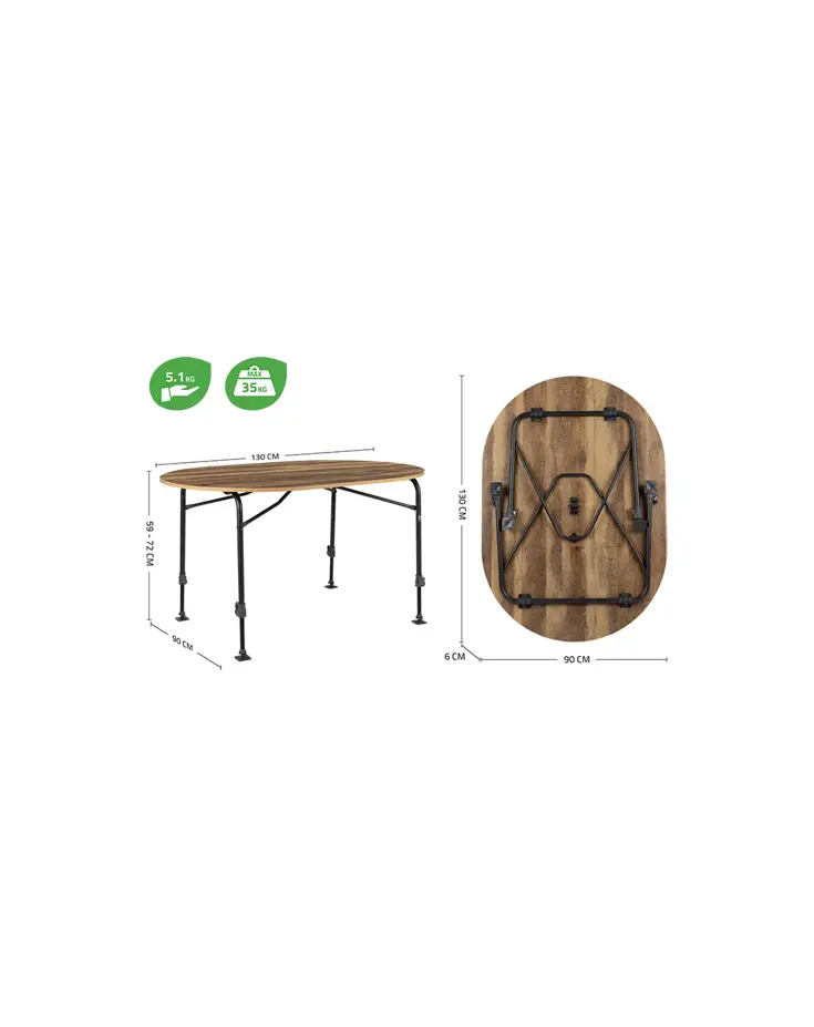 Tafel Feather Ovaal 130x90 cm
