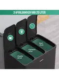 Avalo Prullenbak 3x20L - RVS