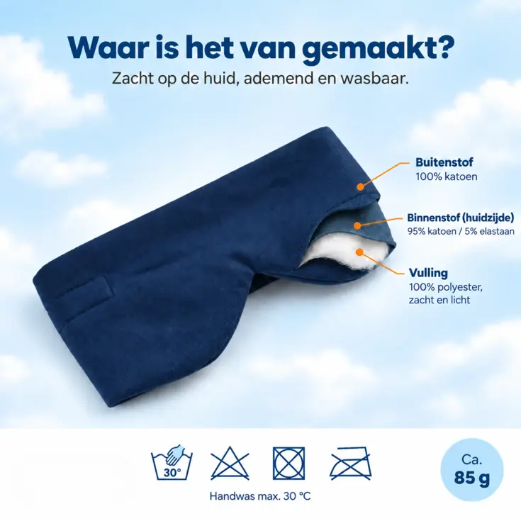 Katoenen Slaapmasker - Verduisterend - Verstelbaar