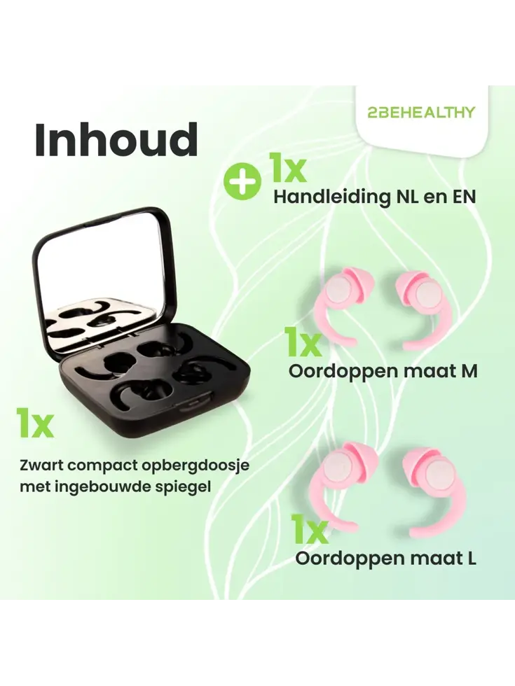 Reis/Slaap oordoppen - 2 Paar (M&L) - Roze