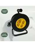 Kabelhaspel Pro 4‑voudig 10 m met randaarde