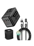 Remodius Wereldstekker PRO + 2× UniCharge Kabel