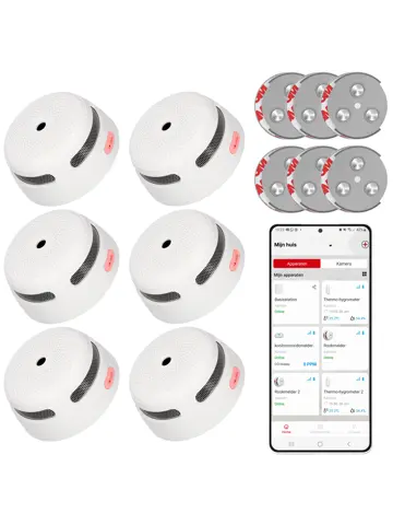XS01-WX Slimme rookmelder en magneet 6-pack