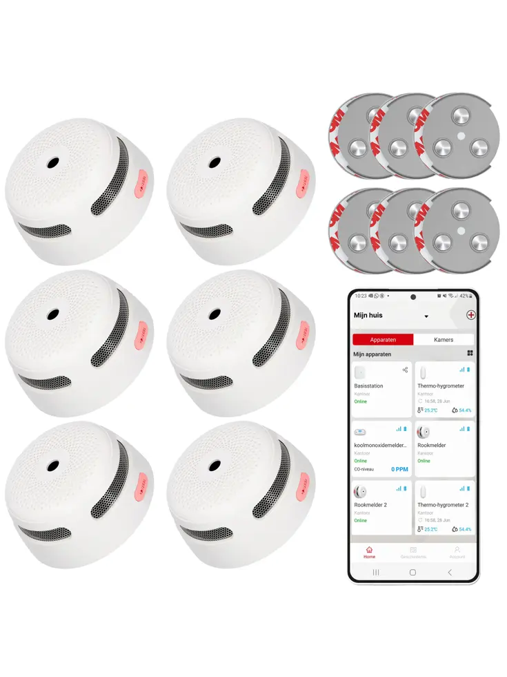 XS01-WX Slimme rookmelder en magneet 6-pack