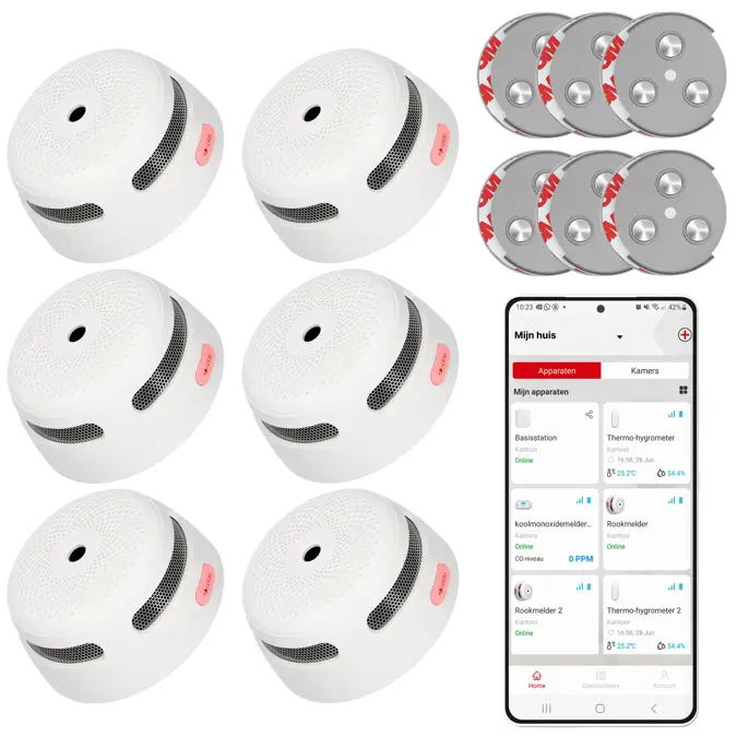 XS01-WX Slimme rookmelder en magneet 6-pack