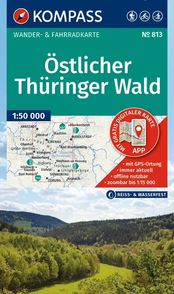 Wandelkaart WK813 Östlicher Thüringer Wald