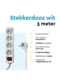 Stekkerdoos 4‑voudig met schakelaar – 3 m