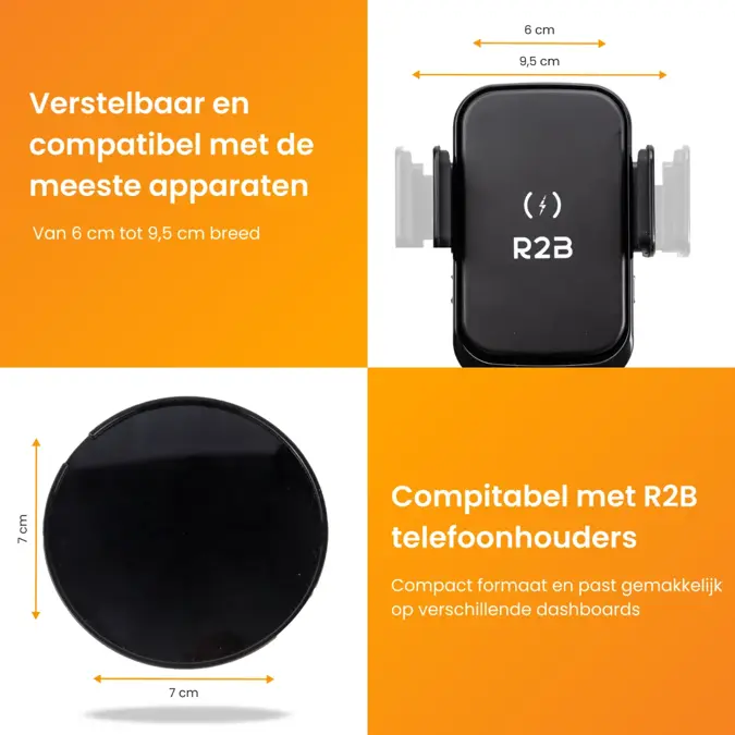 R2B Telefoonhouder Auto Zuignap +Dashboardpad