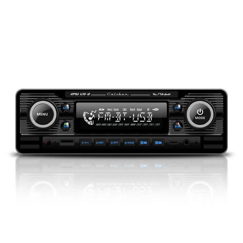 1-DIN Retro Autoradio Zwart Bluetooth USB-C