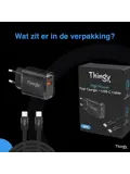 Snellader 35W USB-A & USB-C Met Kabel