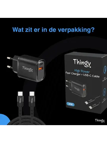 Snellader 35W USB-A & USB-C Met Kabel