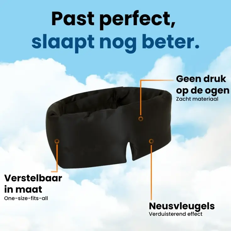Zijden Slaapmasker - Zwart