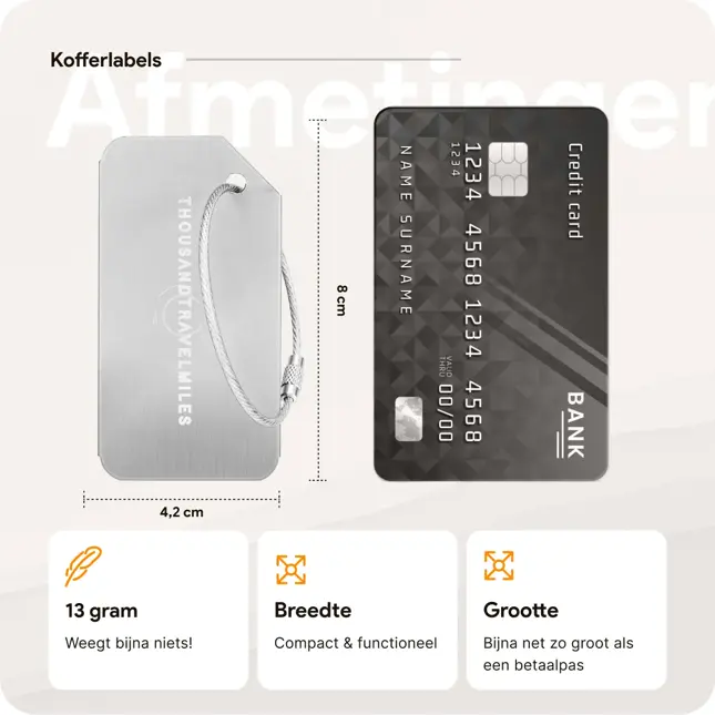 Kofferset 4-delig kofferriem + bagagelabels Zilver