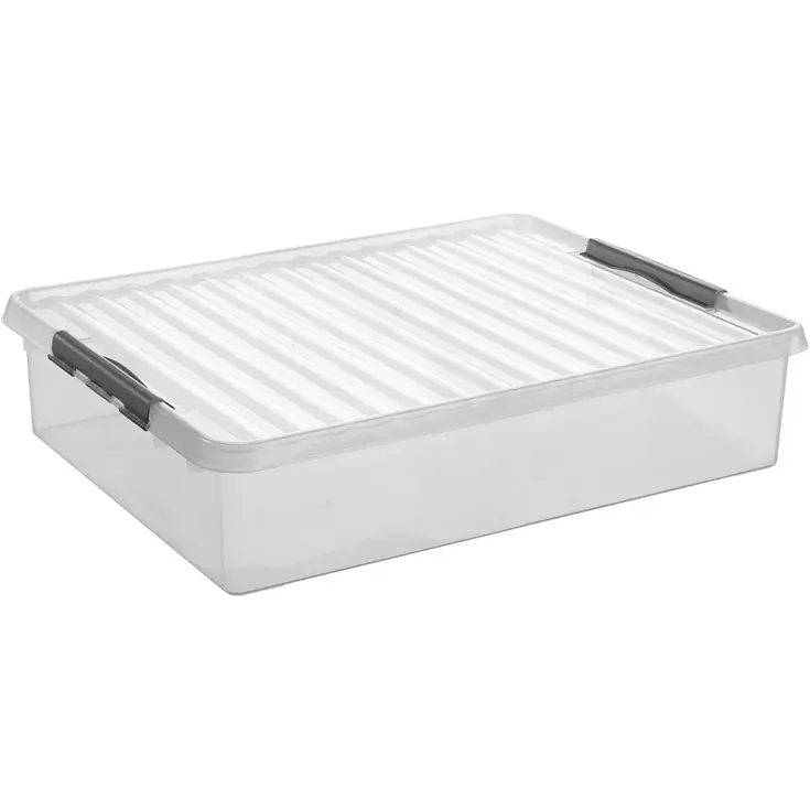 Q-line - Opbergbox - 60L transparant/grijs