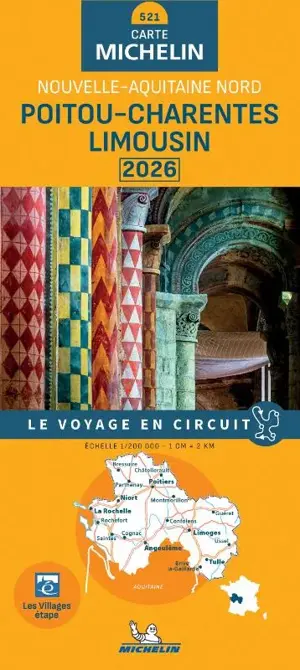 Michelin wegenkaart 521 Poitou Charentes 2026