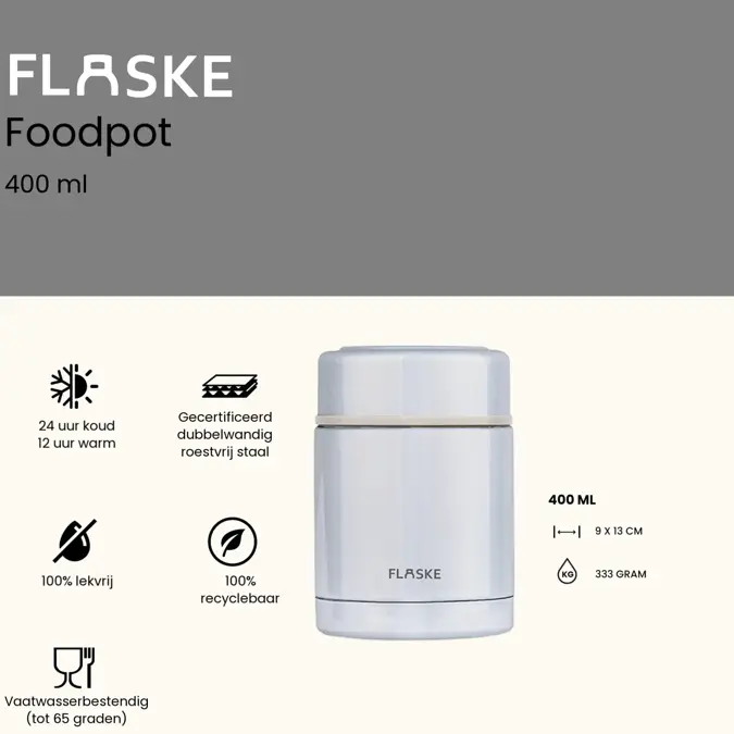 FLASKE  400ML  Herbruikbare Voedselcontainer