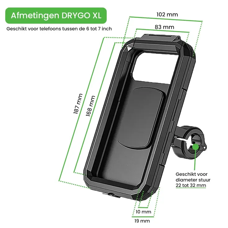 DRYGO Telefoonhouder Fiets Waterdicht – Maat XL