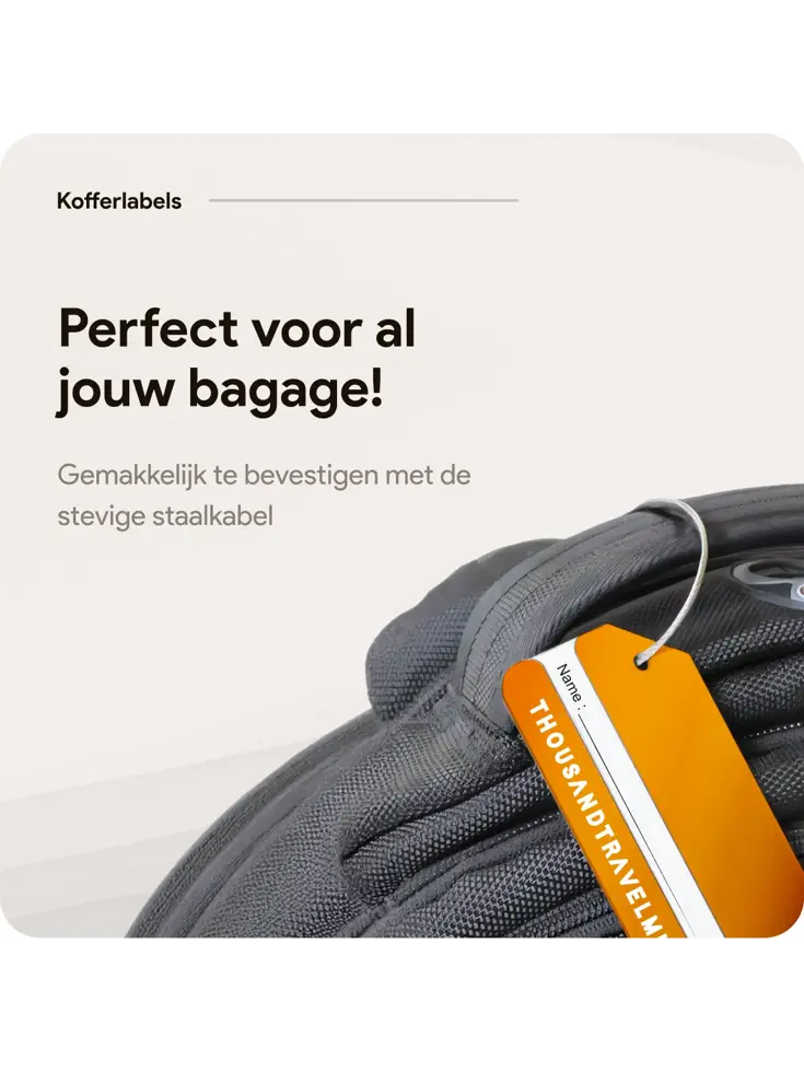 Aluminium Bagagelabel – 2 stuks – Oranje