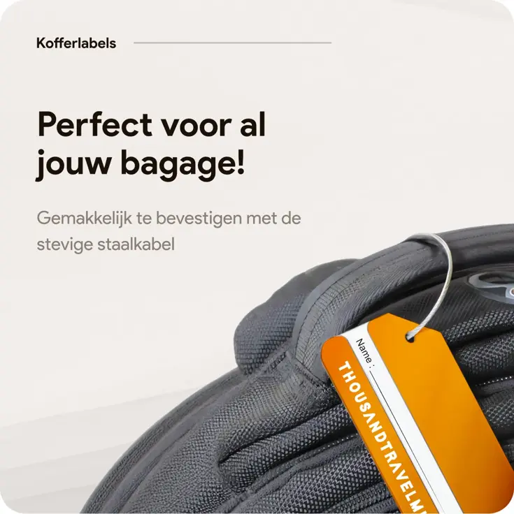 Aluminium Bagagelabel – 2 stuks – Oranje