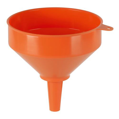 Oranje kunststof trechter Ø 200mm met zeef