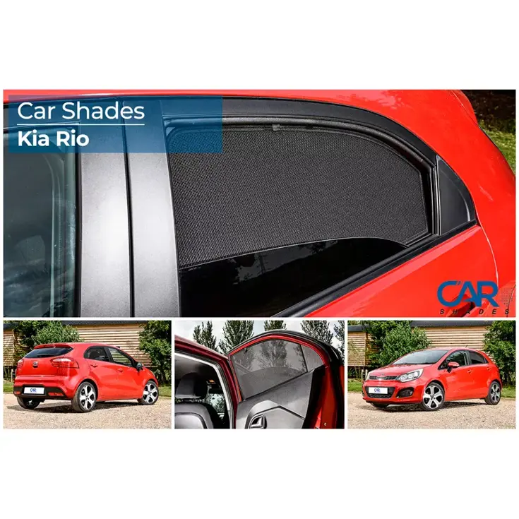 Kia Rio 5 deurs 2011-2016 - Zonneschermen achterportieren - Car Shades