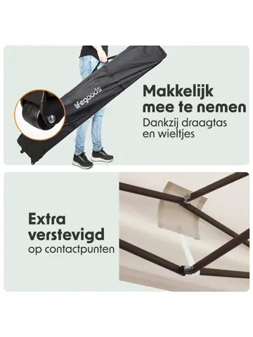 Partytent – 3x3 m – Easy-Up – Beige