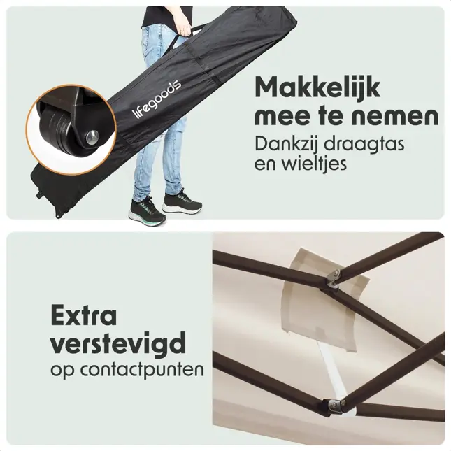 LifeGoods Partytent – 3x3 m - Easy-Up