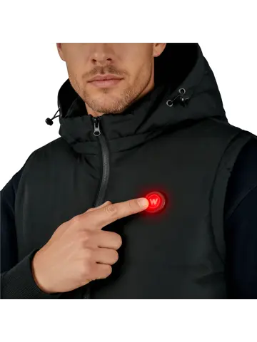 Infrarood Verwarmde Bodywarmer met Capuchon Heren