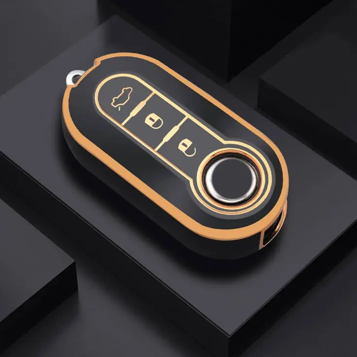 TPU Sleutelhoesje voor Fiat / Abart goud A3