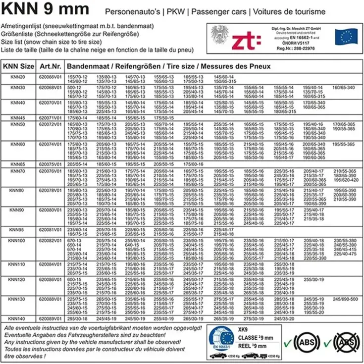 ProPlus Sneeuwkettingen - KNN95