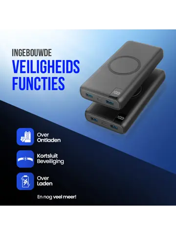 Powerbank met Draadloze Qi Lader
