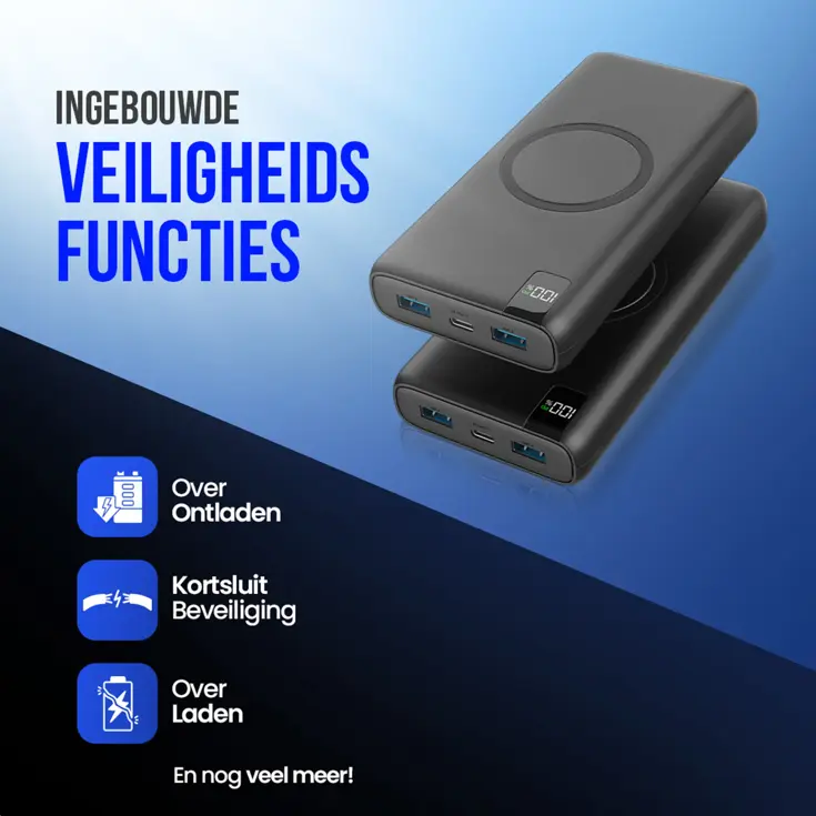 Powerbank met Draadloze Qi Lader