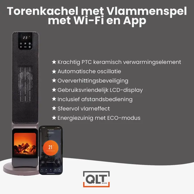 QLT Keramische Kachel met Vlam en App