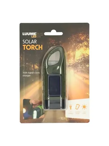 Zaklamp- Solar & Hand Crank - 3 LED