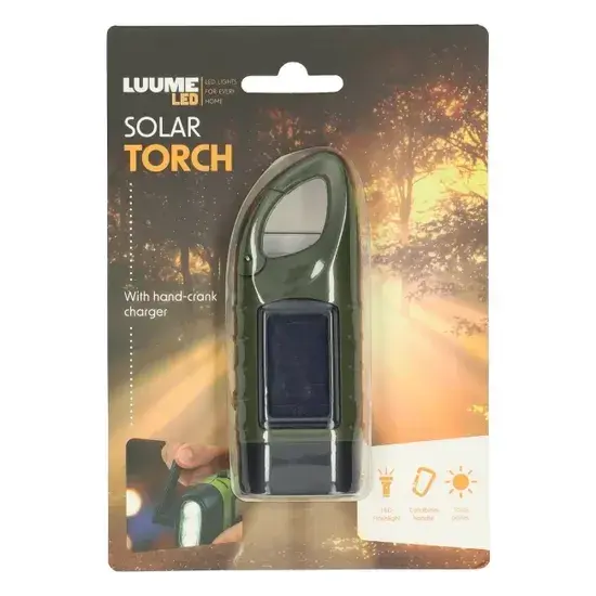 Zaklamp- Solar & Hand Crank - 3 LED