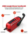 Noodradio® Solar Powerbank Opwindbaar