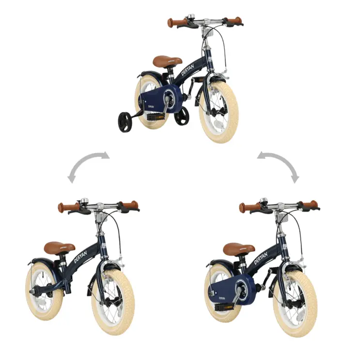 Luxe Kinderfiets 12 inch - 3 in 1 - Loopfiets