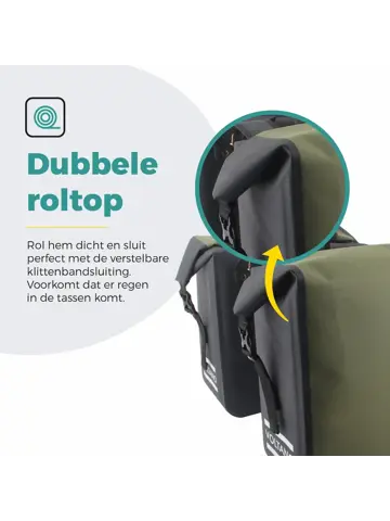 Voltano Dubbele Rolltop Fietstas 48 L