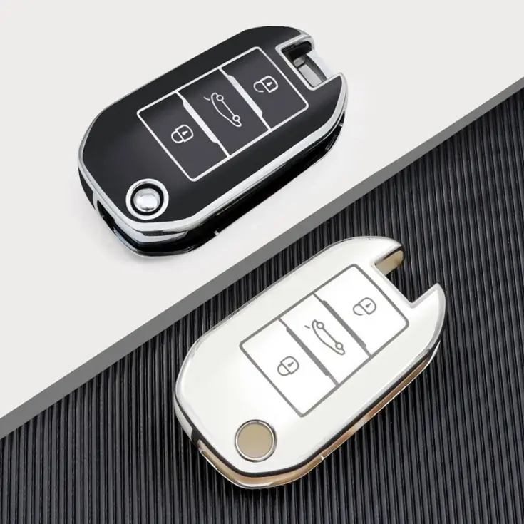 TPU Sleutelhoesje voor Peugeot zwart A3