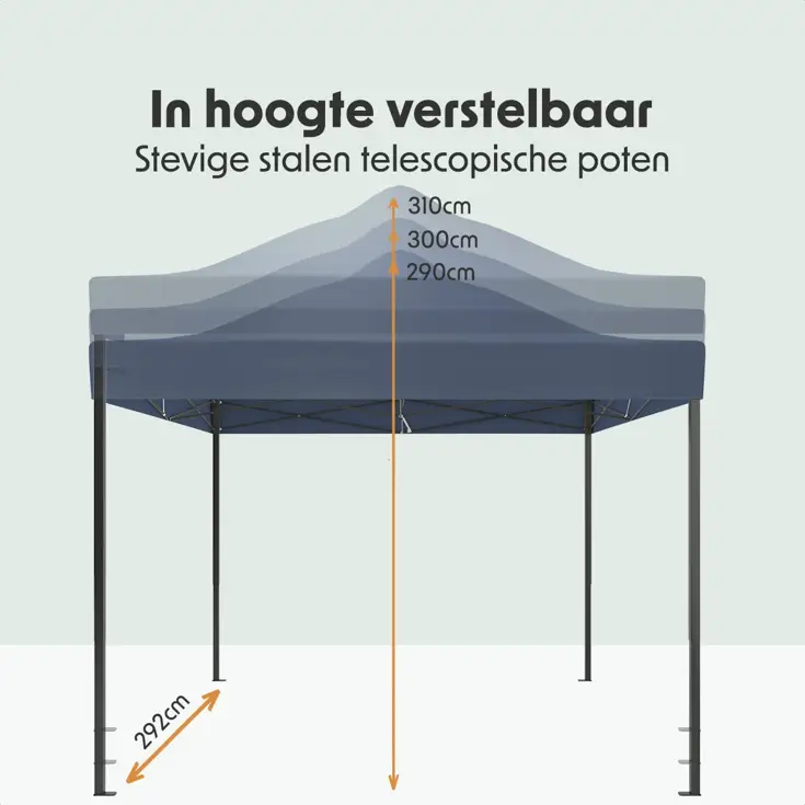 Partytent met Zijwanden – 3x3 m – Donkerblauw
