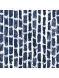 Chenille Streep blauw/wit 56x185cm