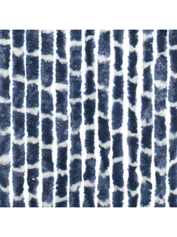 Chenille Streep blauw/wit 56x185cm