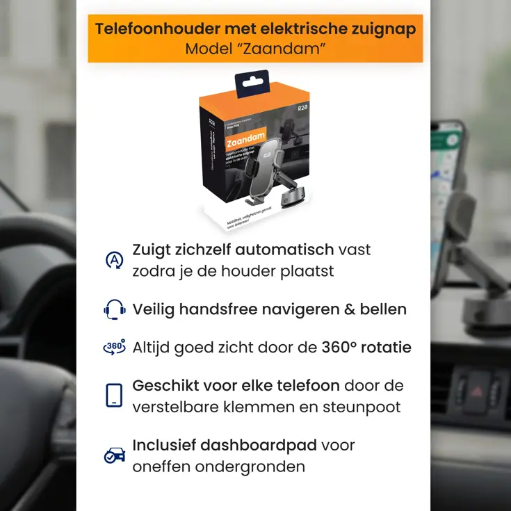Telefoonhouder Auto - Elektrische Zuignap