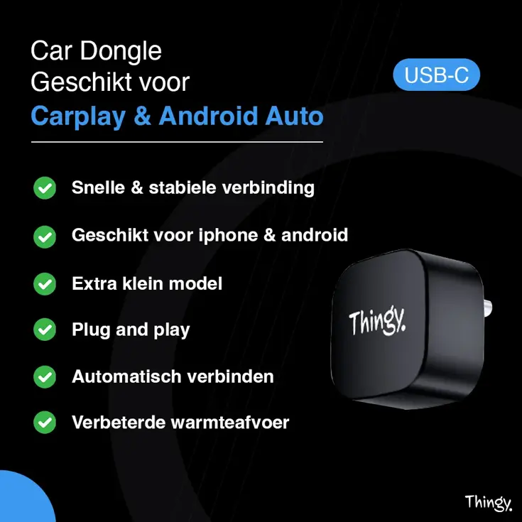 Ultra Mini USB-C 2-in-1 CarPlay Dongle