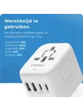 Travel Y25 - Wereldstekker - 170+ landen 4 USB