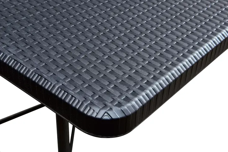 Klaptafel - 180cm - zwart - wicker