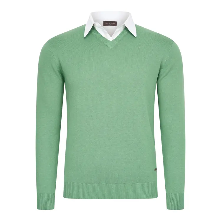 Heren Mock Pullover Cappuccino Italia