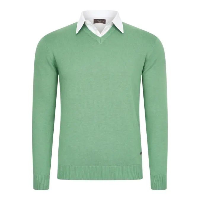 Heren Mock Pullover Cappuccino Italia