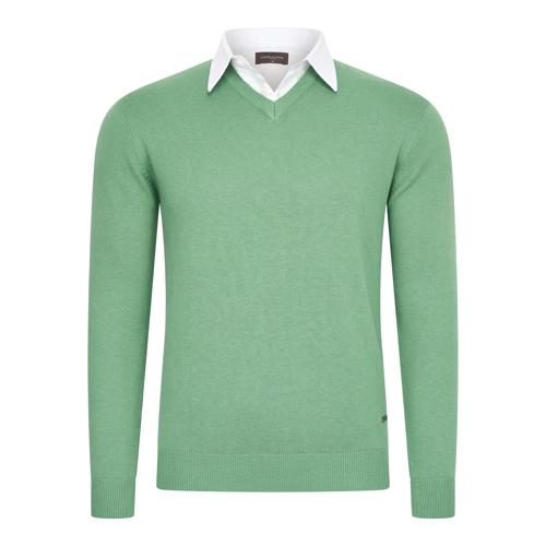 Heren Mock Pullover Cappuccino Italia
